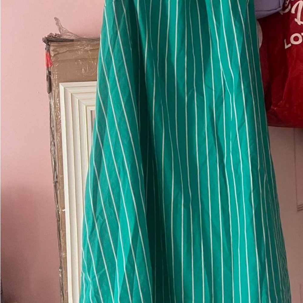 Striped Green and White Dress